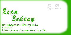 rita bekesy business card