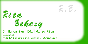 rita bekesy business card